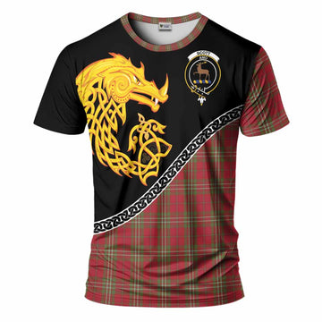 Scott Tartan Crest T-Shirt Legendary Dragon Knot Half Style