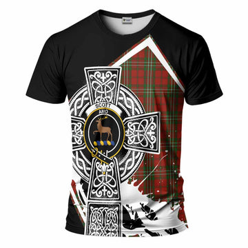 Scott Tartan Crest T-Shirt Scottish Celtic Cross Heritage Kid's Shirt - Tartan Vibes Clothing