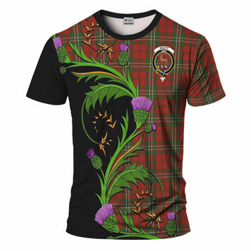Scott Tartan Crest T-Shirt Scottish Thistle Pride Heritage Art