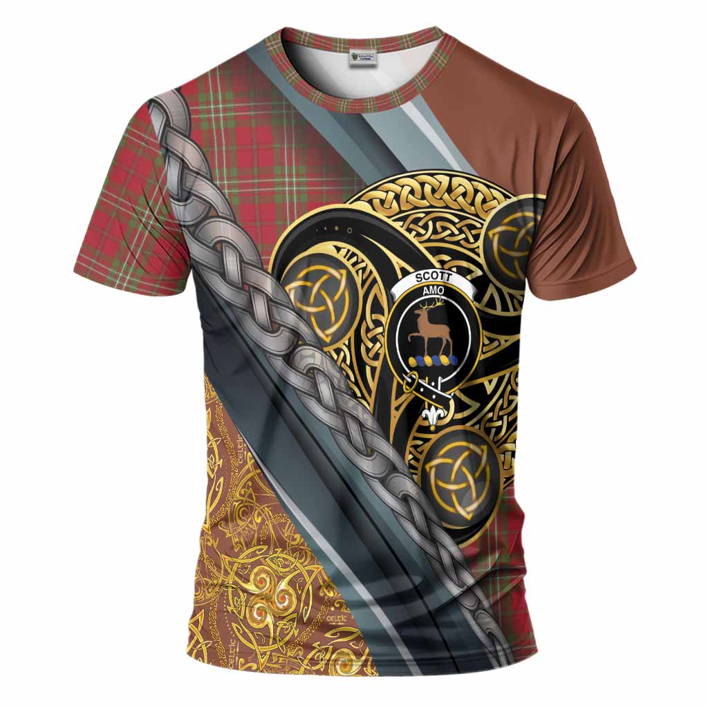 Scott Tartan Crest T-Shirt Scottish Triskele Celtic