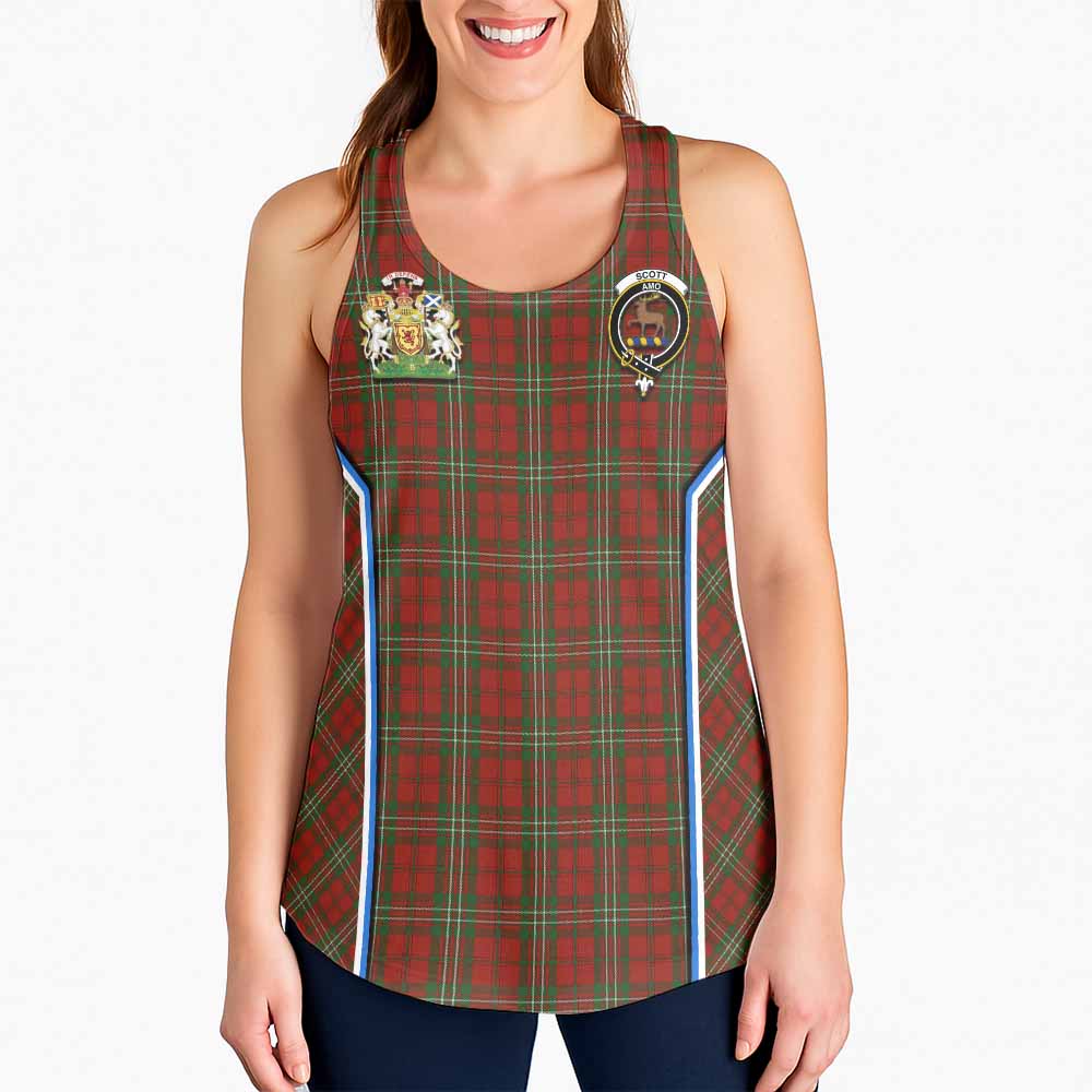 Scott Tartan Crest Women Racerback Tanks Scotland Coat of Arm Flag Style - Tartan Vibes Clothing