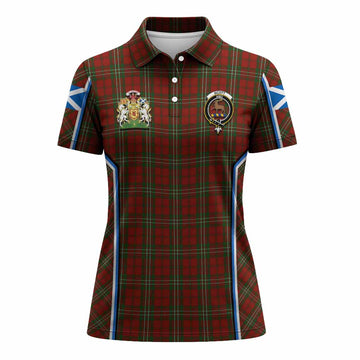 Scott Tartan Crest Women's Polo Shirt Scotland Coat of Arm Flag Style