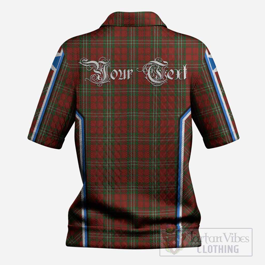 Scott Tartan Crest Women’s Polo Sweater Top Scotland Coat of Arm Flag Style