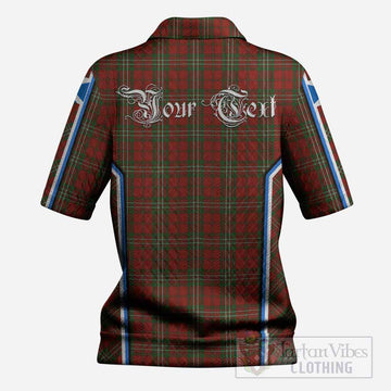 Scott Tartan Crest Women’s Polo Sweater Top Scotland Coat of Arm Flag Style