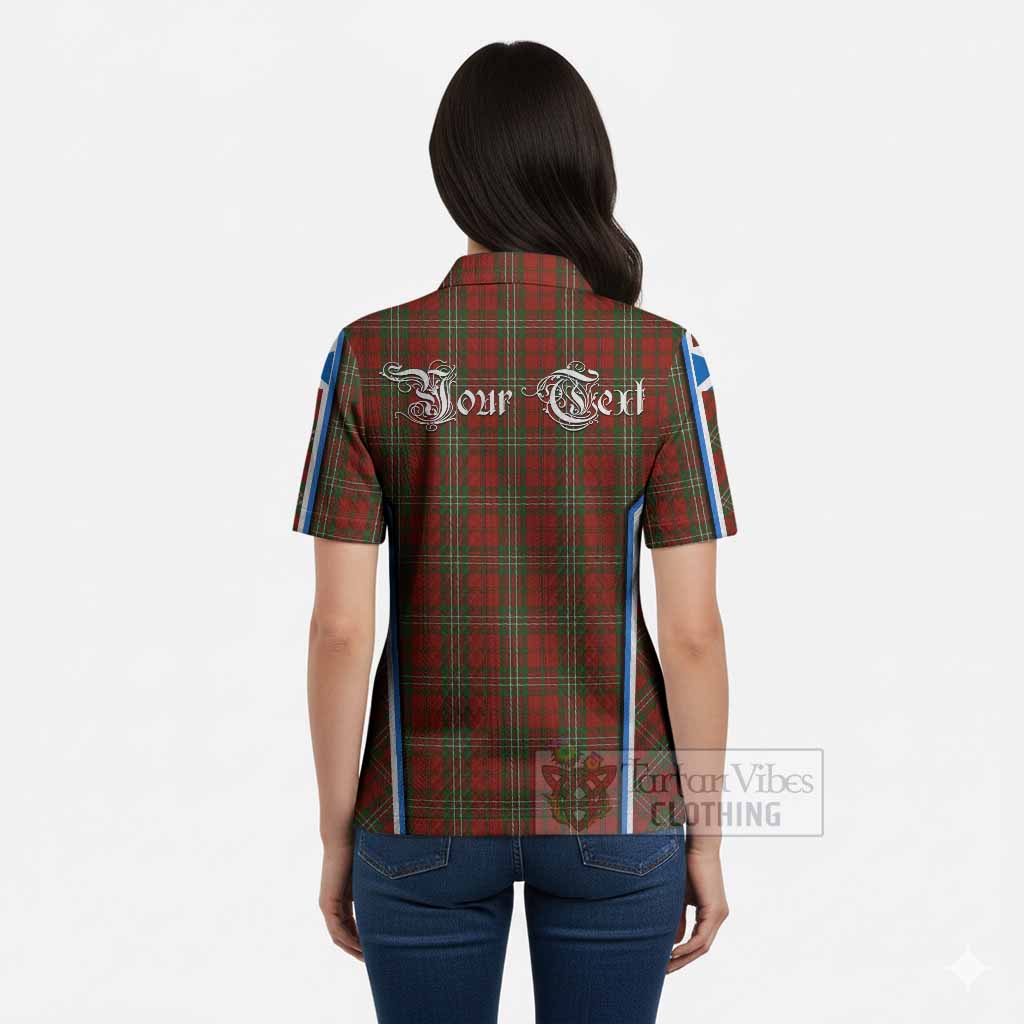 Scott Tartan Crest Women’s Polo Sweater Top Scotland Coat of Arm Flag Style