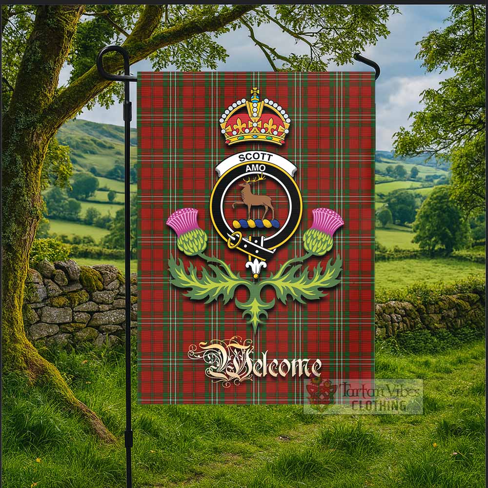 Scott Tartan Family Crest Garden Flag Royal Thistle Welcome Style - Tartan Vibes Clothing