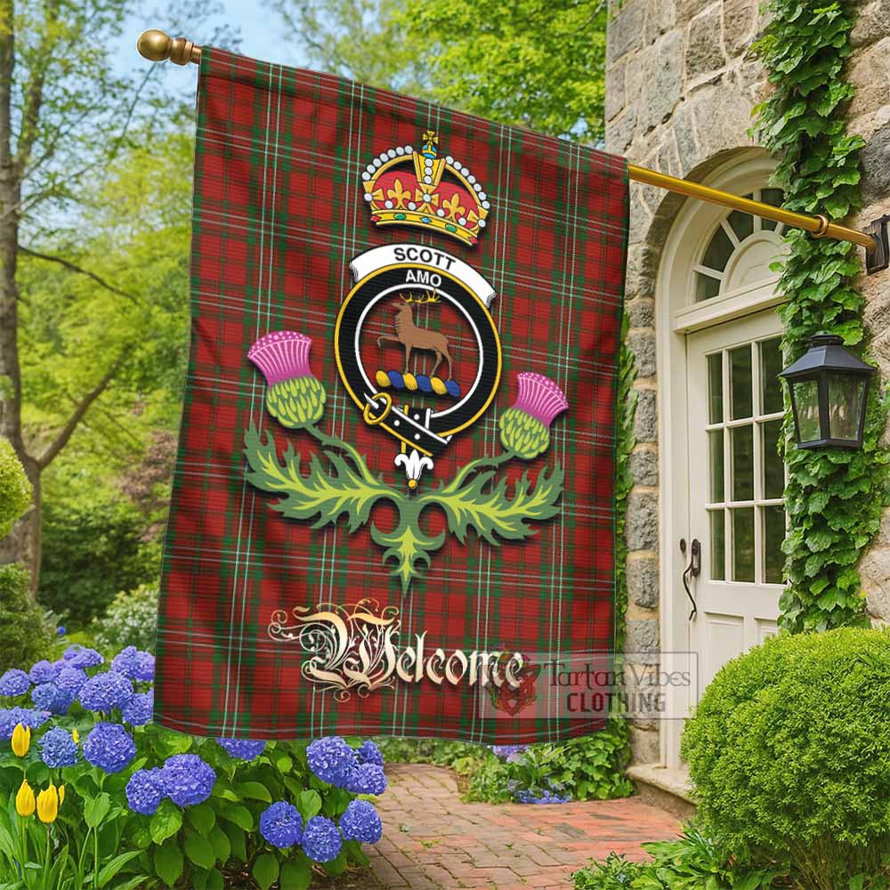 Scott Tartan Family Crest Garden Flag Royal Thistle Welcome Style - Tartan Vibes Clothing