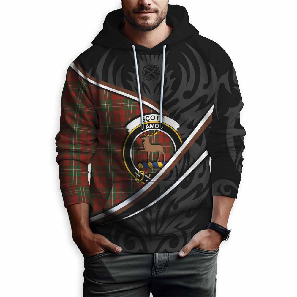 Scott Tartan Family Crest Hoodie Celtic Scottish Thistle Floral - Tartan Vibes Clothing