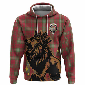 Scott Tartan Family Crest Hoodie Crowned Lion Roaring