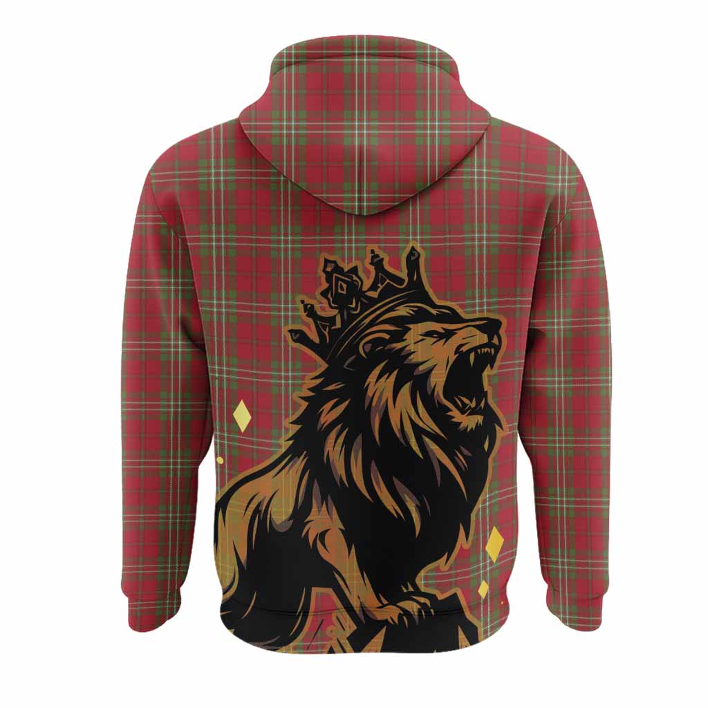 Scott Tartan Family Crest Hoodie Crowned Lion Roaring