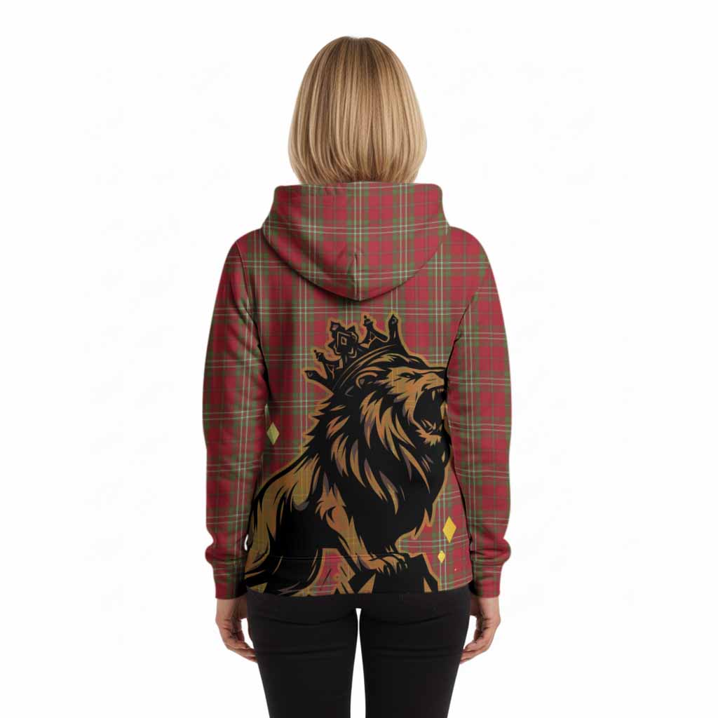 Scott Tartan Family Crest Hoodie Crowned Lion Roaring