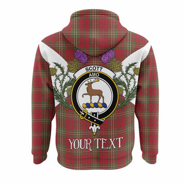 Scott Tartan Family Crest Hoodie Scottish Burns Night Thistle Floral