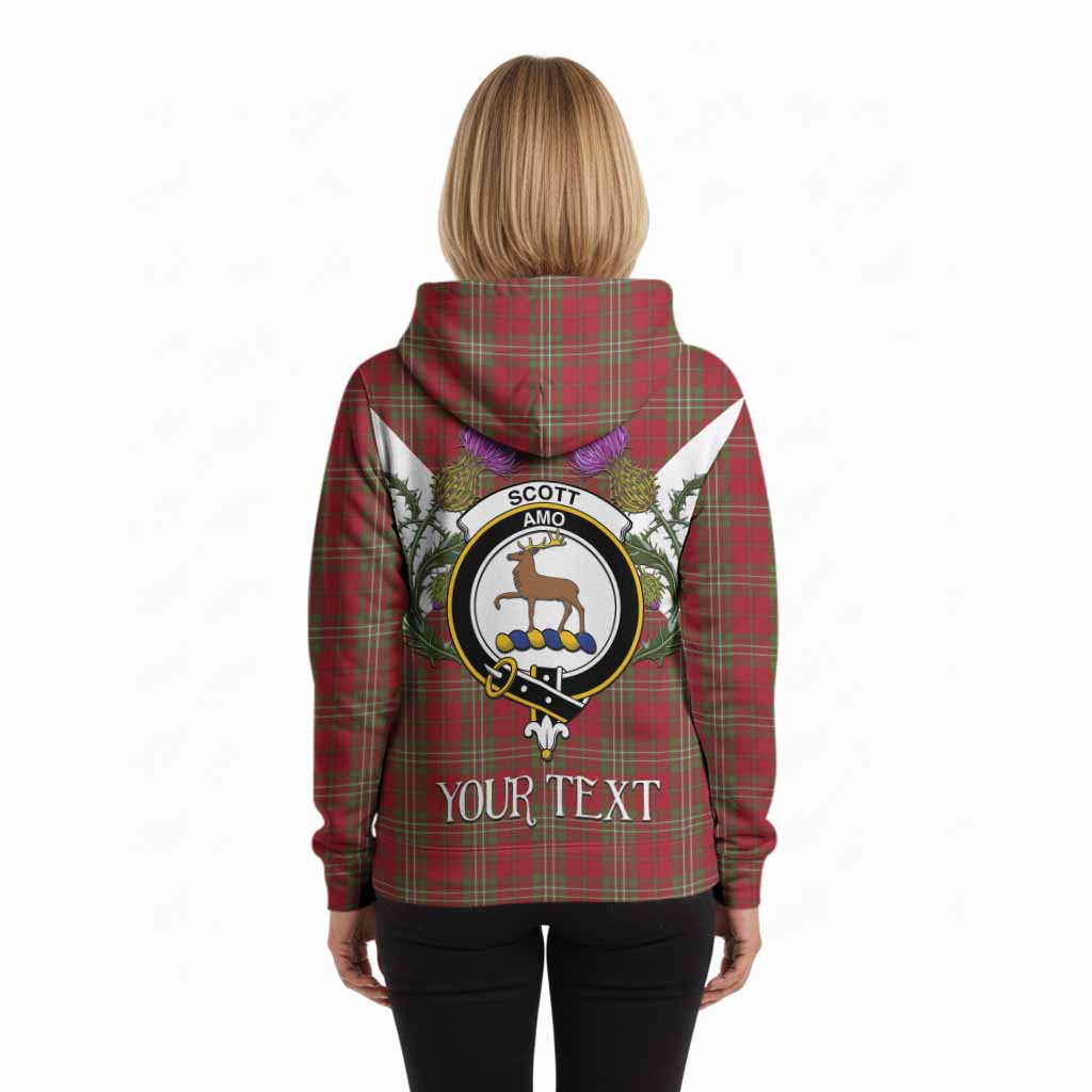 Scott Tartan Family Crest Hoodie Scottish Burns Night Thistle Floral