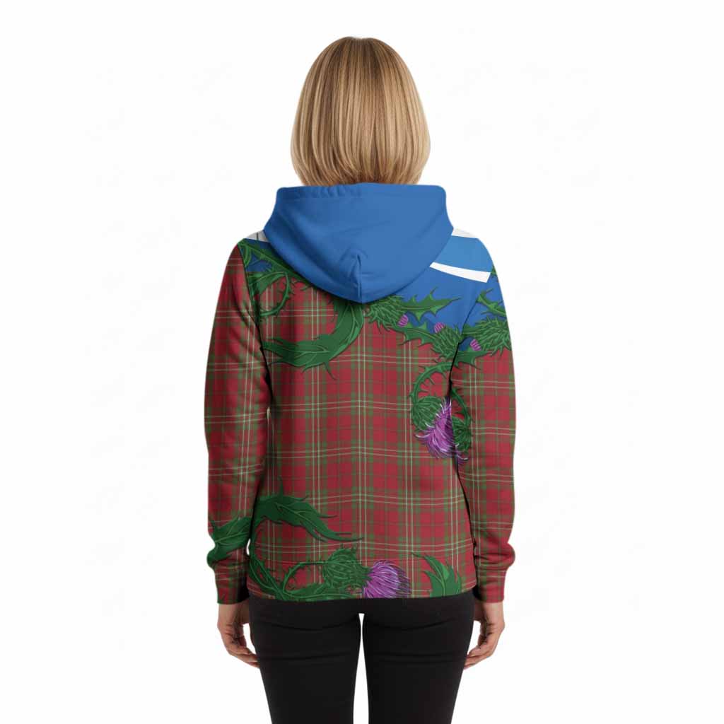 Scott Tartan Family Crest Hoodie Thistle in Minimalism