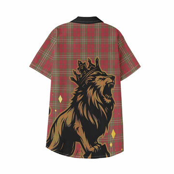Scott Tartan Family Crest Kid Hawaiian Shirt Crowned Lion Roaring