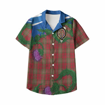 Scott Tartan Family Crest Kid Hawaiian Shirt Thistle in Minimalism