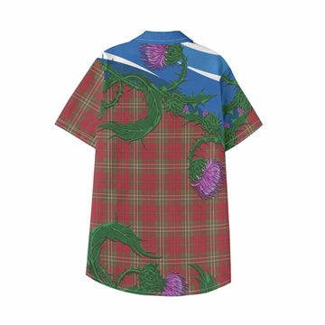 Scott Tartan Family Crest Kid Hawaiian Shirt Thistle in Minimalism