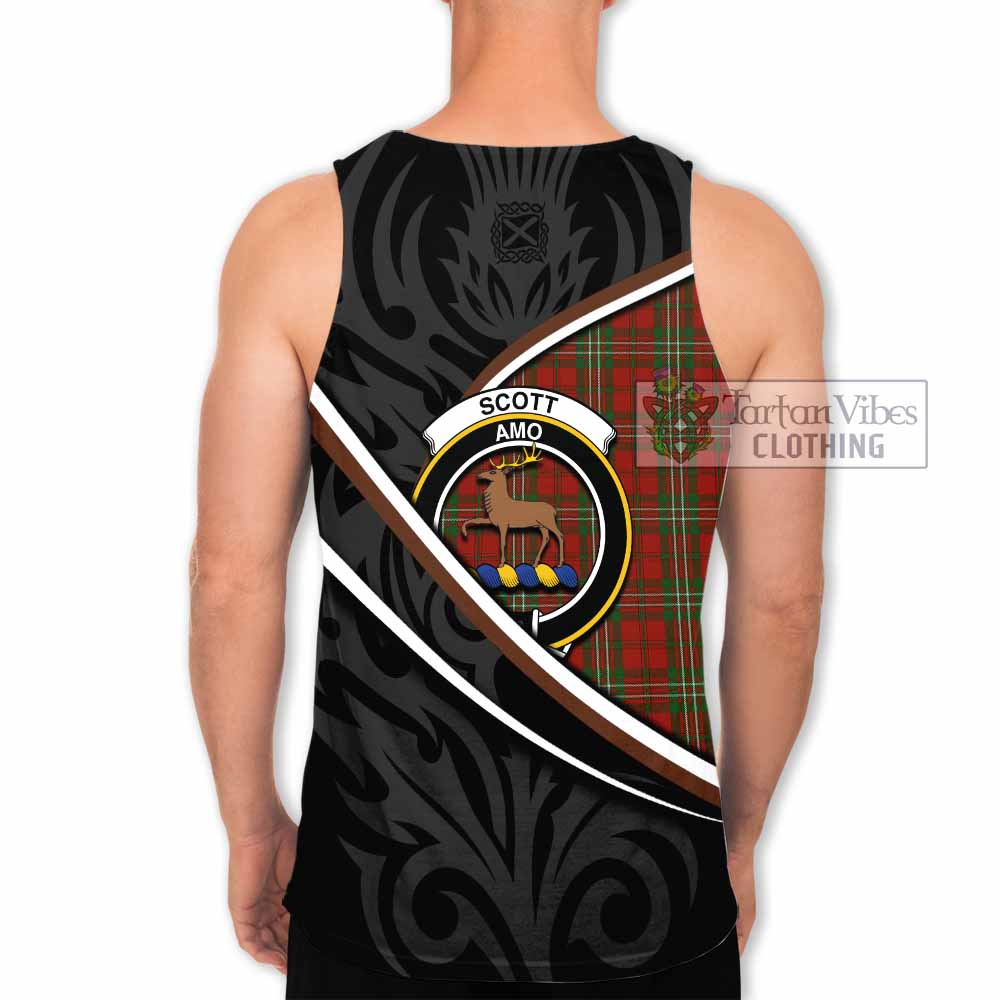 Scott Tartan Family Crest Men Tank Top Celtic Scottish Thistle Floral - Tartan Vibes Clothing