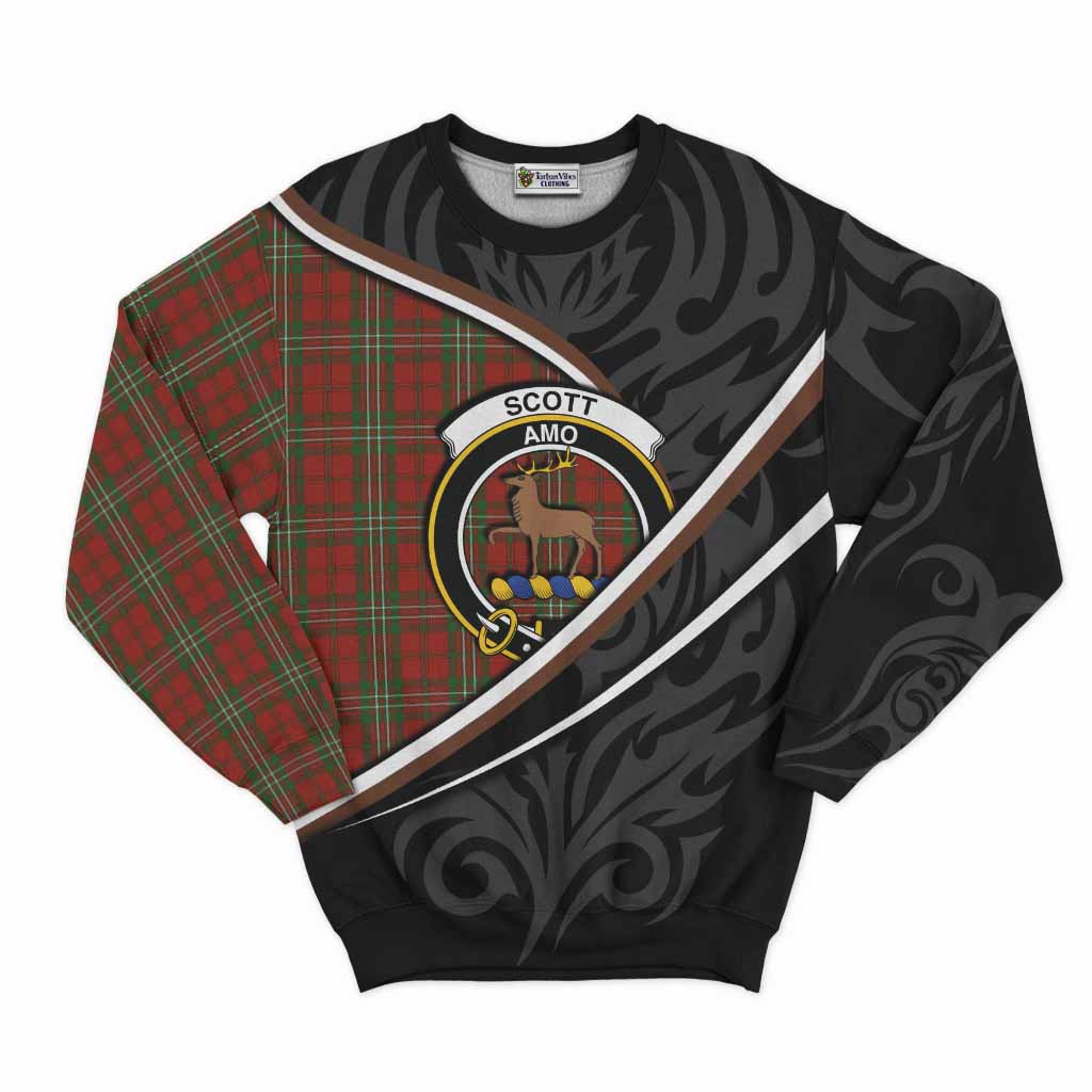 Scott Tartan Family Crest Sweatshirt Celtic Scottish Thistle Floral - Tartan Vibes Clothing