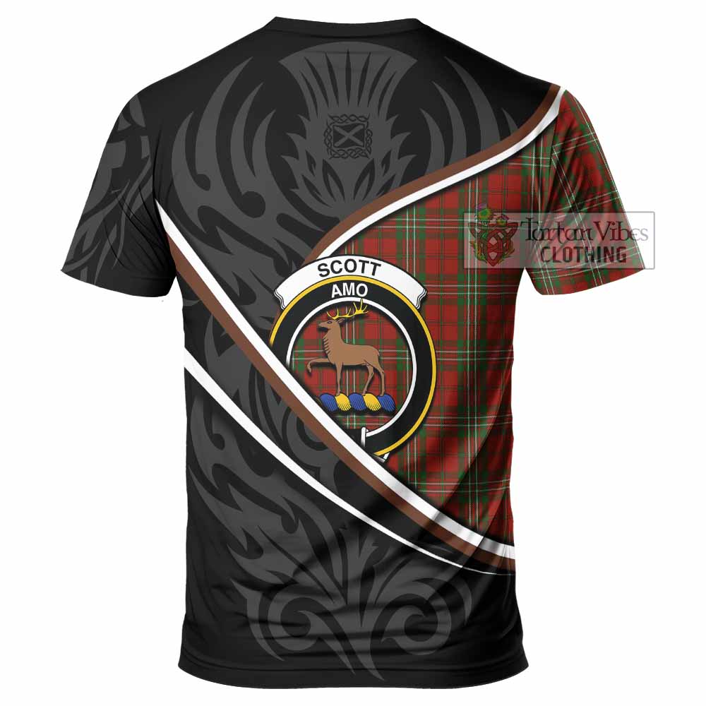 Scott Tartan Family Crest T-shirt Celtic Scottish Thistle Floral - Tartan Vibes Clothing