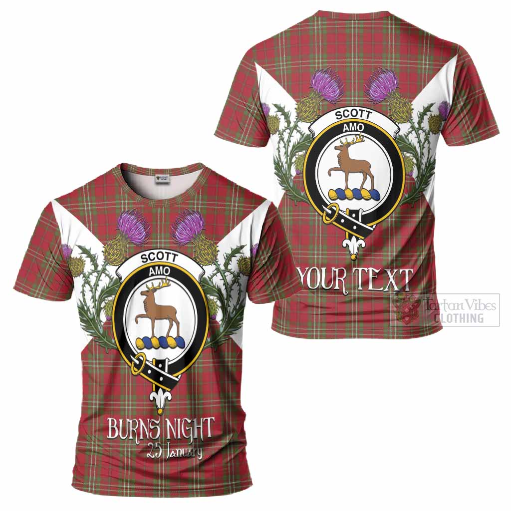 Scott Tartan Family Crest T-Shirt Scottish Burns Night Thistle Floral
