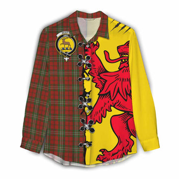 Scott Tartan Family Crest Women Casual Shirt Lion Rampant Honor