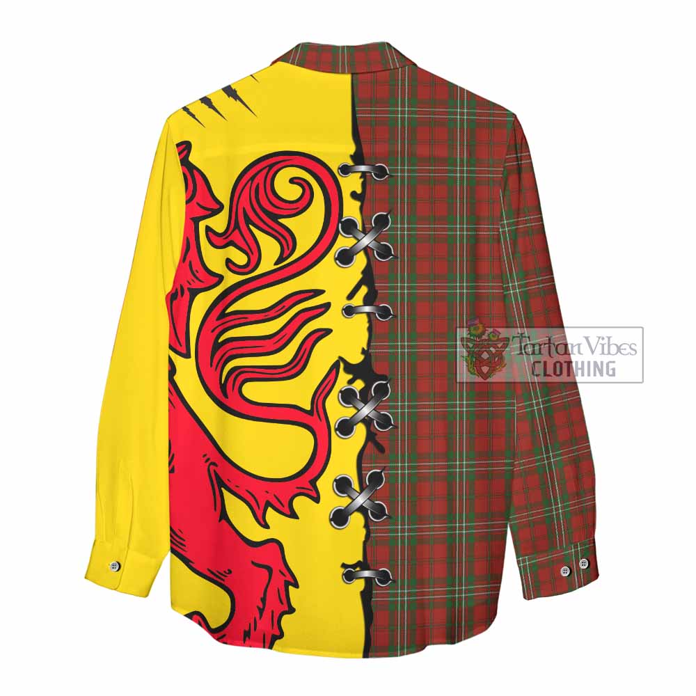 Scott Tartan Family Crest Women Casual Shirt Lion Rampant Honor - Tartan Vibes Clothing
