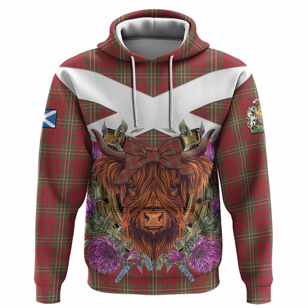 Scott Tartan Hoodie Scottish Thistle Heilan Coo