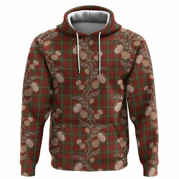 Scott Tartan Hoodie Seamless Scottish Thistle Flowers