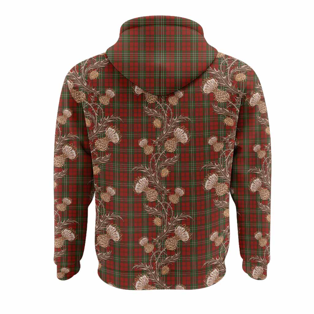 Scott Tartan Hoodie Seamless Scottish Thistle Flowers