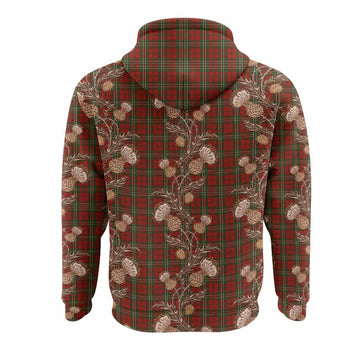 Scott Tartan Hoodie Seamless Scottish Thistle Flowers