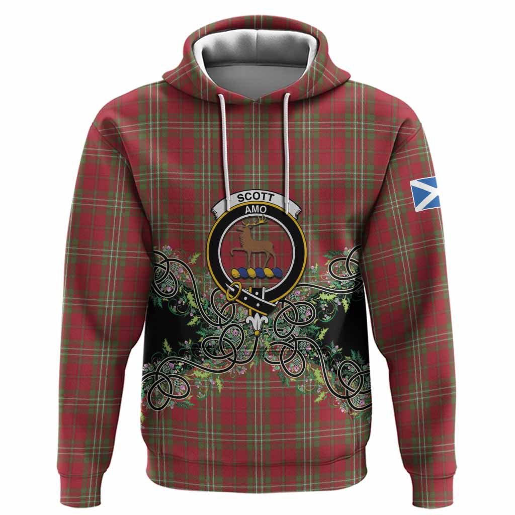 Scott Tartan Hoodie Thistle Scottish Spirit