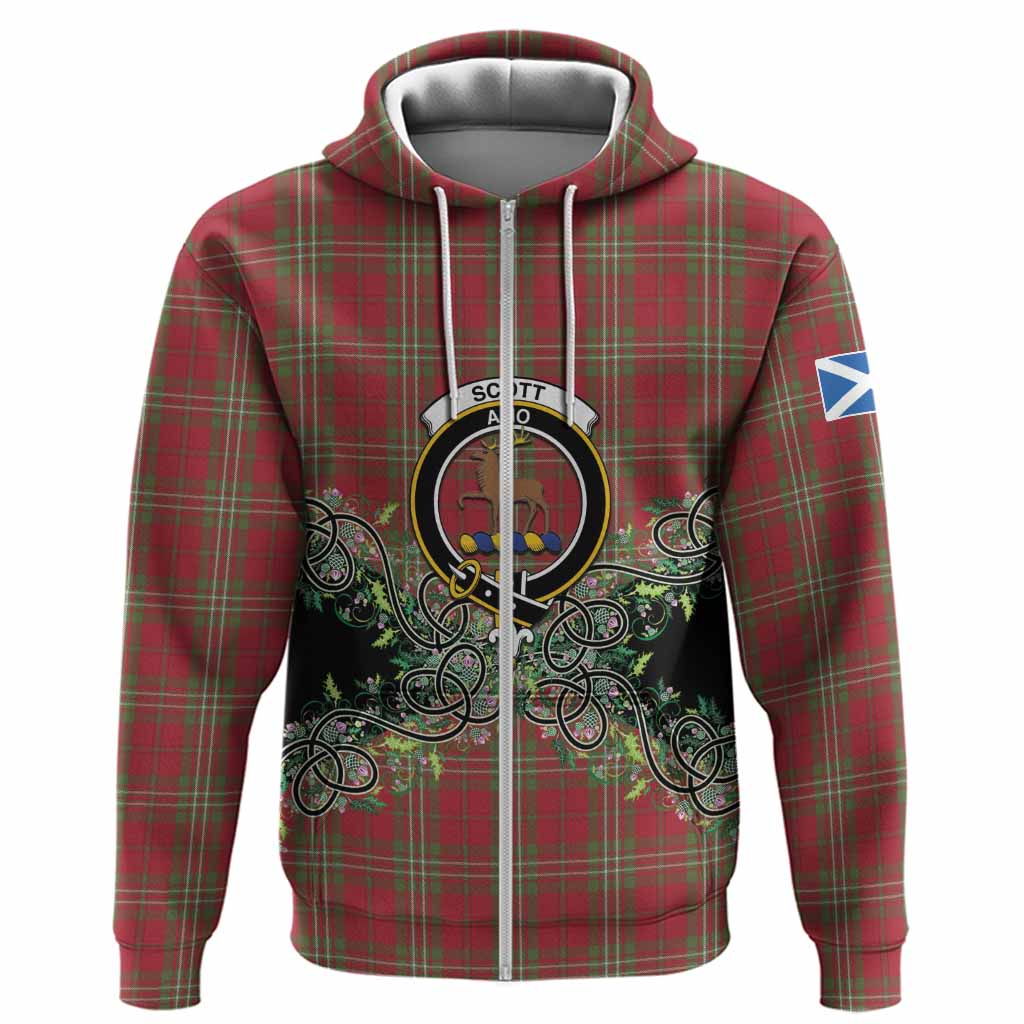 Scott Tartan Hoodie Thistle Scottish Spirit