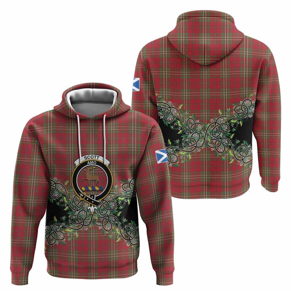 Scott Tartan Hoodie Thistle Scottish Spirit