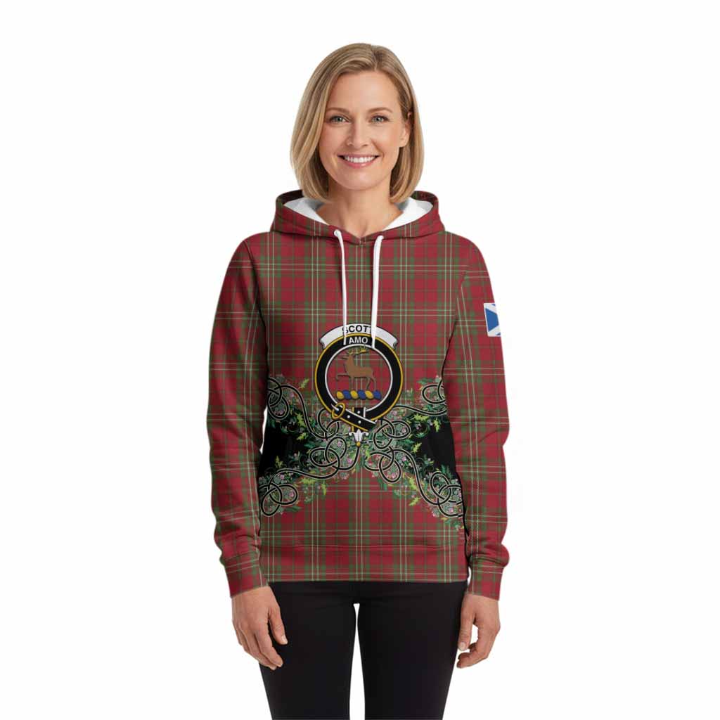 Scott Tartan Hoodie Thistle Scottish Spirit