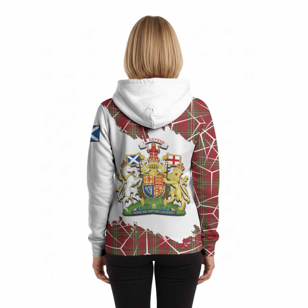 Scott Tartan Hoodie with Family Crest and Lion Rampant Grunge Style