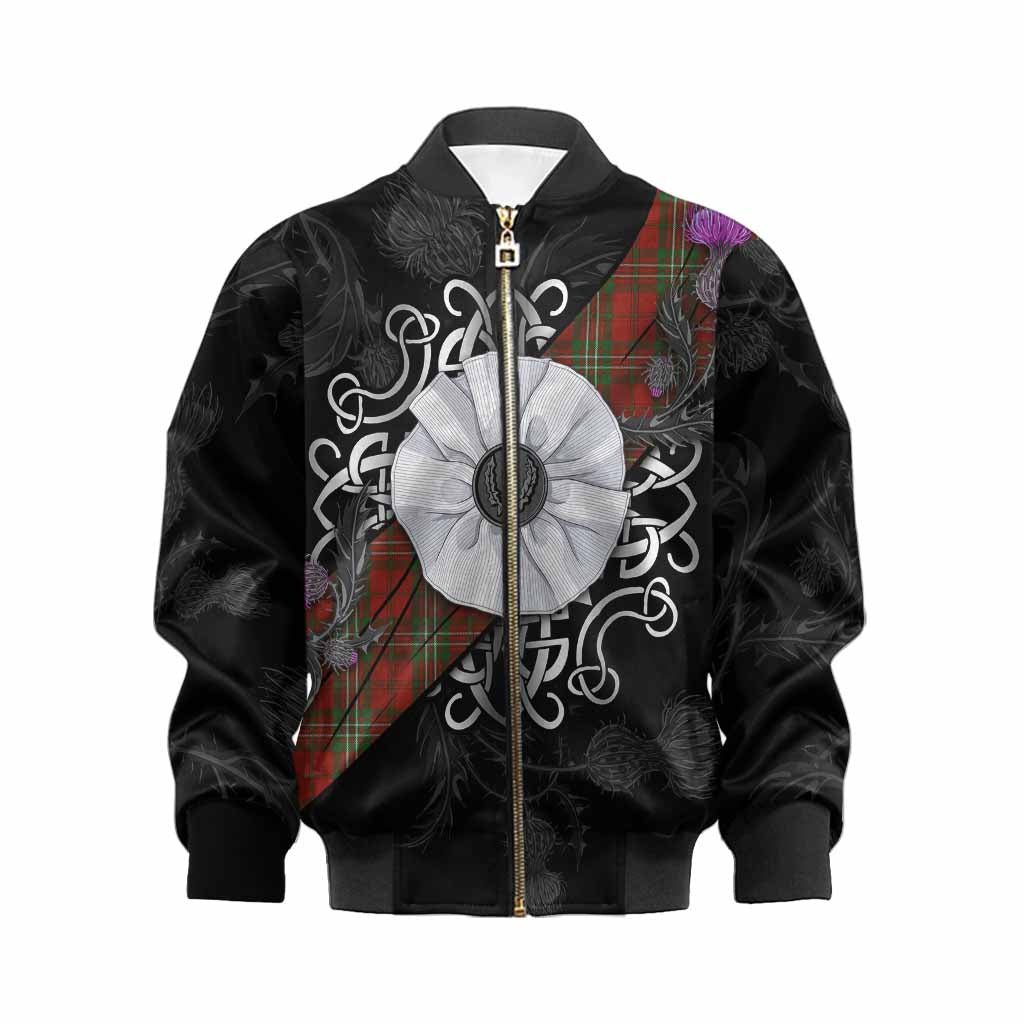 Scott Tartan Kid Bomber Jacket Jacobite White Rose Kid XS - Tartan Vibes Clothing