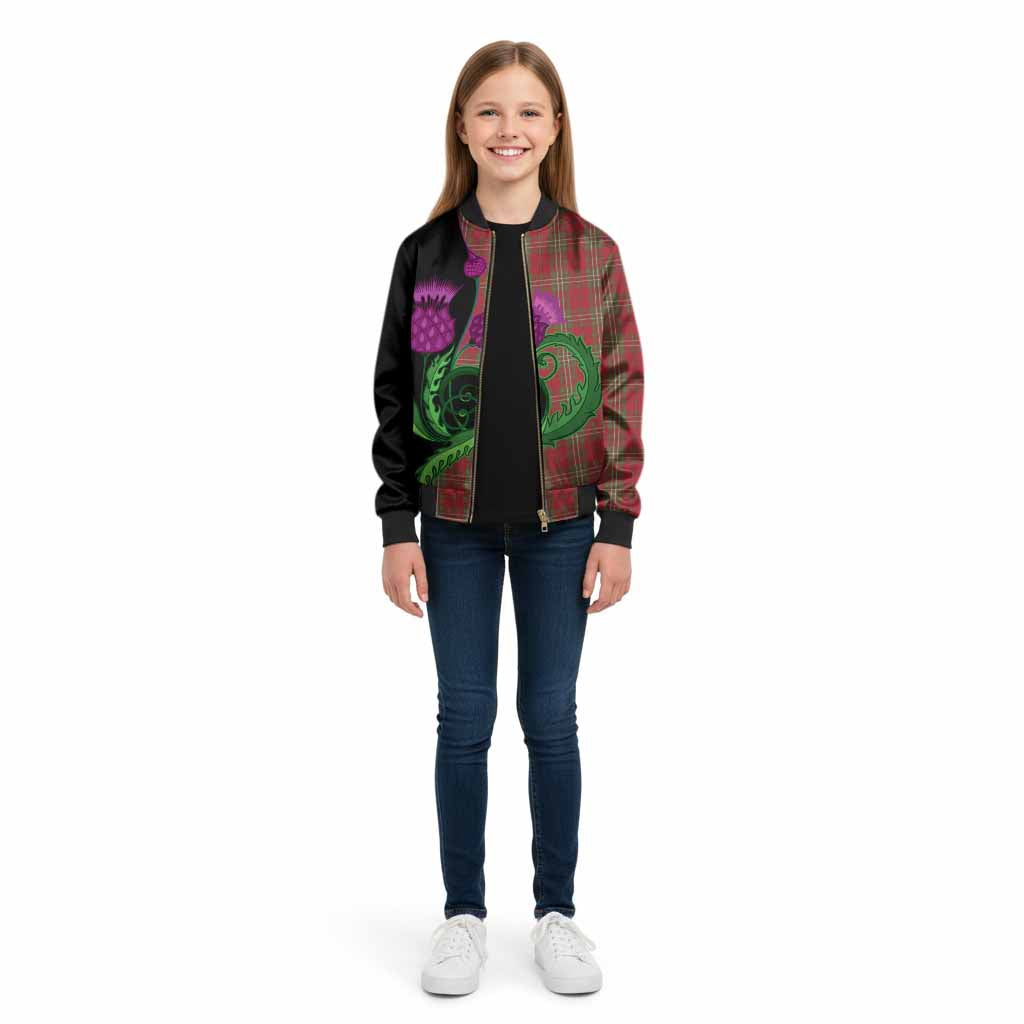 Scott Tartan Kid Bomber Jacket Traditional Scottish Thistle