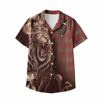 Scott Tartan Kid Hawaiian Shirt Roaring Lion Heritage