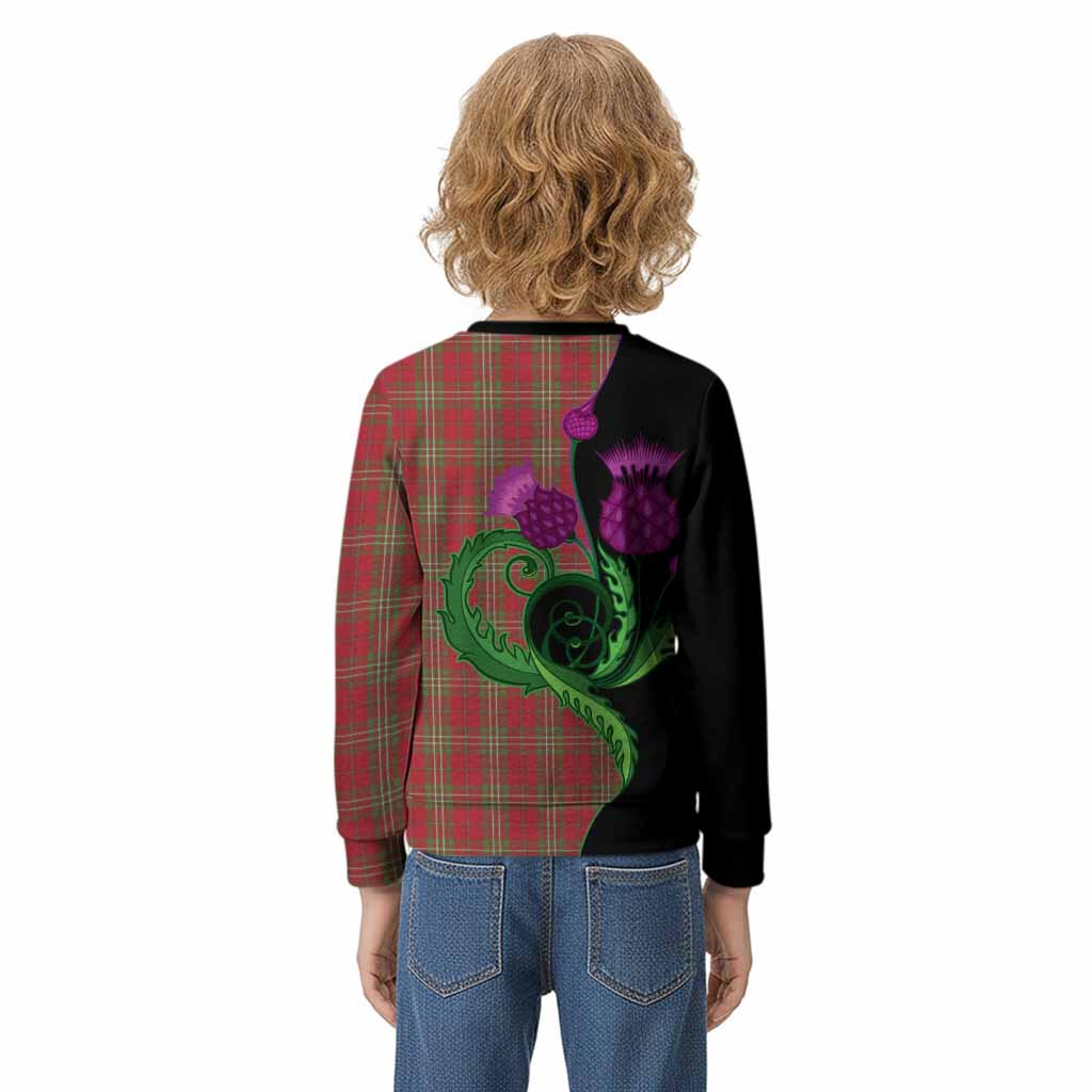 Scott Tartan Kid Knitted Sweatshirt Traditional Scottish Thistle