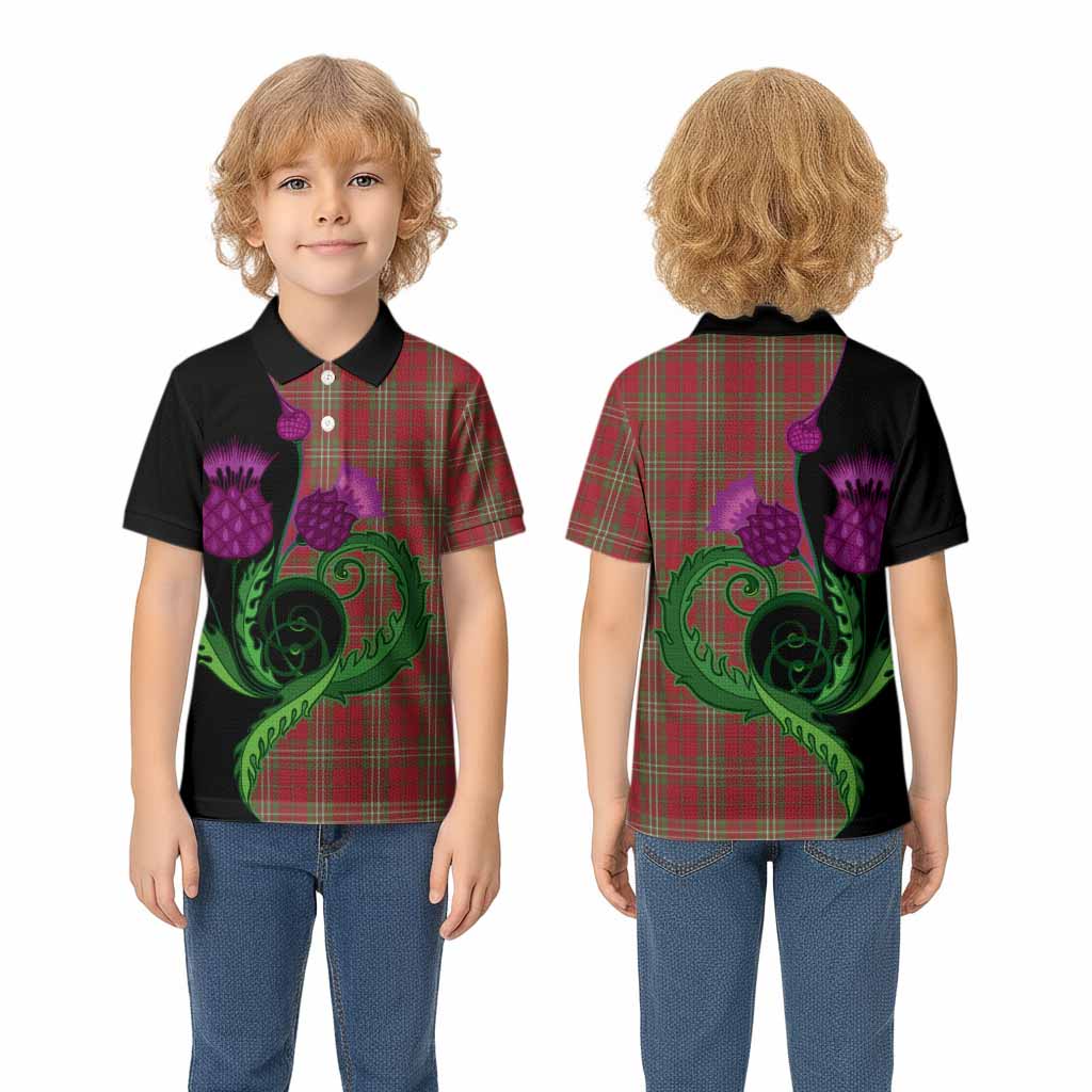 Scott Tartan Kid Polo Shirt Traditional Scottish Thistle
