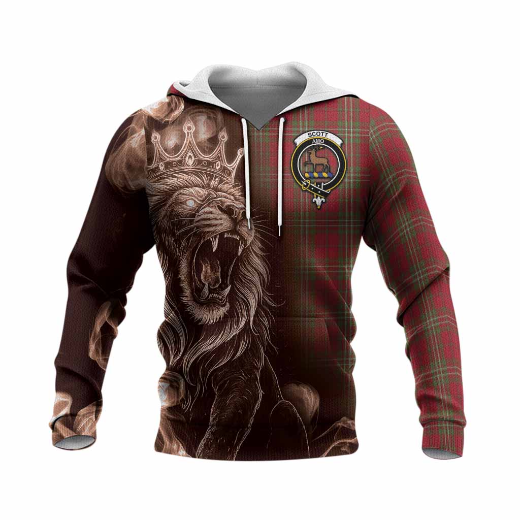 Scott Tartan Knitted Hoodie Roaring Lion Heritage