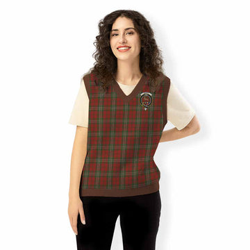 Scott Tartan Knitted V-Neck Vest with Family Crest - Tartan Vibes Clothing
