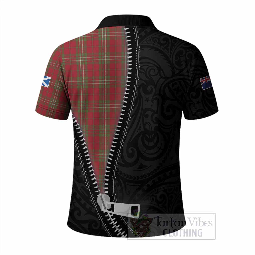 Scott Tartan Polo Shirt New Zealand Pattern Unique Zipper Stylized