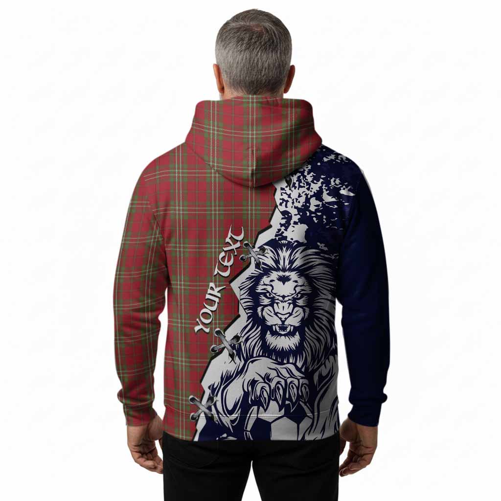 Scott Tartan Scottish Hoodie Angry Lion With Soccer Ball Style