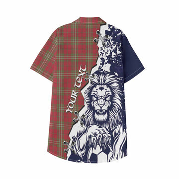 Scott Tartan Scottish Kid Hawaiian Shirt Angry Lion With Soccer Ball Style