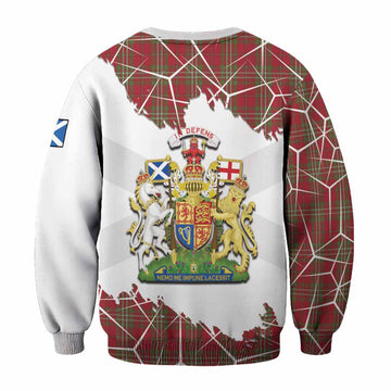 Scott Tartan Sweatshirt with Family Crest and Lion Rampant Grunge Style