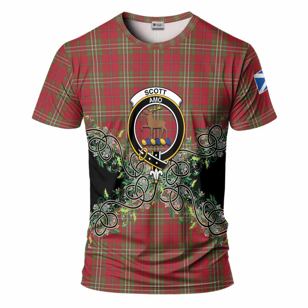 Scott Tartan T-Shirt Thistle Scottish Spirit