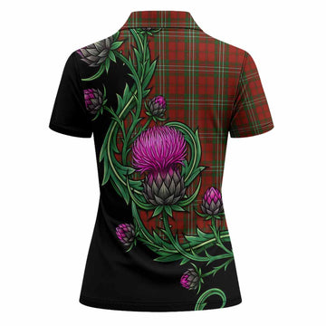 Scott Tartan Women Polo Shirt Resilient Scottish Thistle - Tartan Vibes Clothing