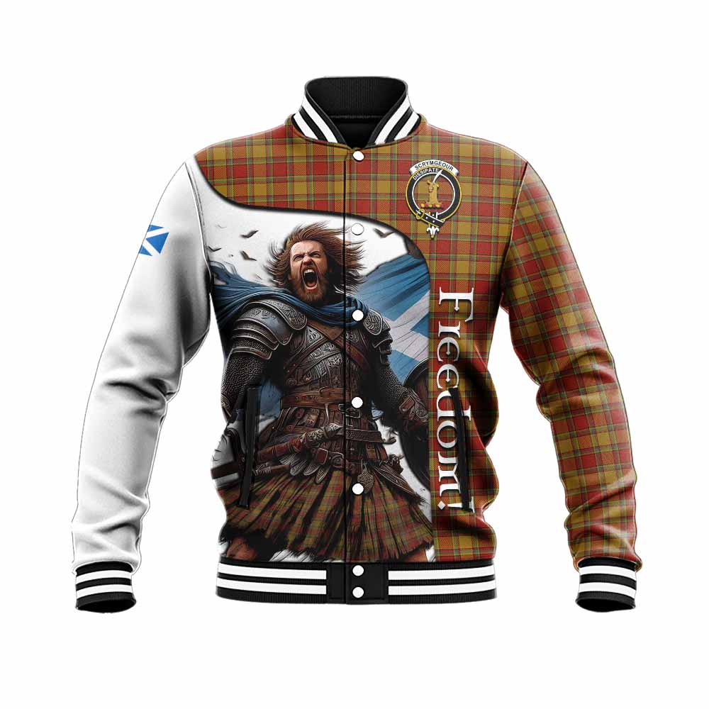 Scrymgeour Crest Tartan Baseball Jacket Inspired by the Freedom of Scottish Warrior Unisex - Tartan Vibes Clothing